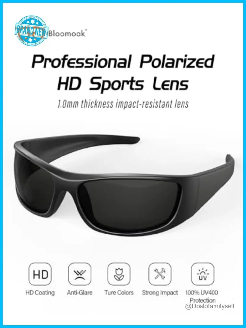 TR90 Polarized Wrap Around Sport Sunglasses UV400 Category 4